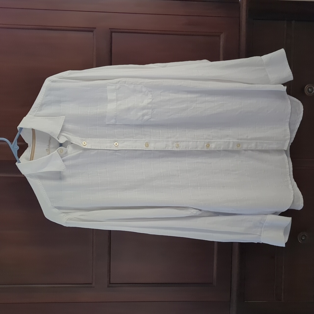 Tommy Bahama, 100% linen, white, long sleeve shirt, large